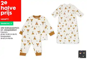 HEMA alle babypyjama's en -slaapzakken aanbieding