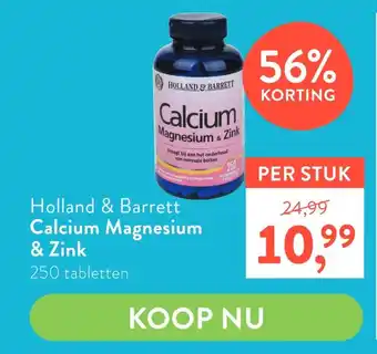 Holland & Barrett Holland & Barrett Calcium Magnesium & Zink aanbieding