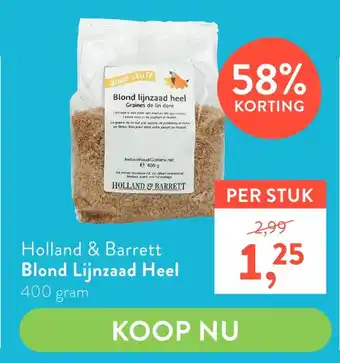 Holland & Barrett Holland & Barrett Blond Lijnzaad Heel aanbieding