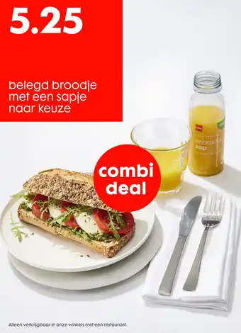 HEMA belegd broodje met een sapje naar keuze aanbieding