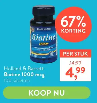 Holland & Barrett Holland & Barrett Biotine 1000 mcg aanbieding