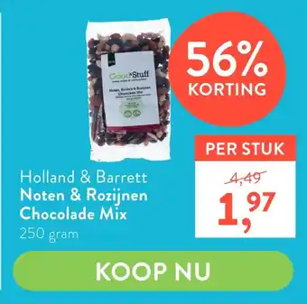 Holland & Barrett Holland & Barrett Noten & Rozijnen Chocolade Mix aanbieding