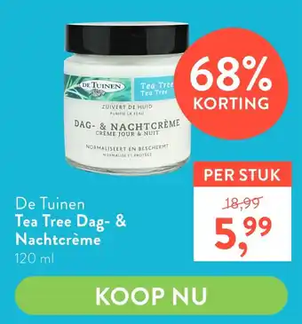 Holland & Barrett De Tuinen Tea Tree Dag- & Nachtcrème aanbieding