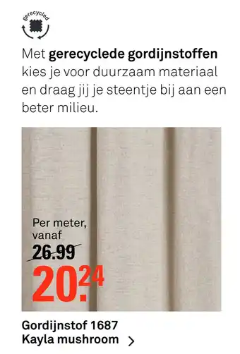 Karwei Gordijnstof 1687 Kayla mushroom > aanbieding