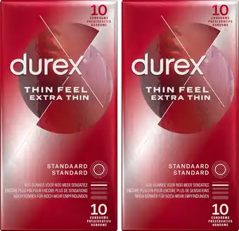 Bol.com Durex condooms - thin feel extra dun 10st x2 - voordeelverpakking aanbieding