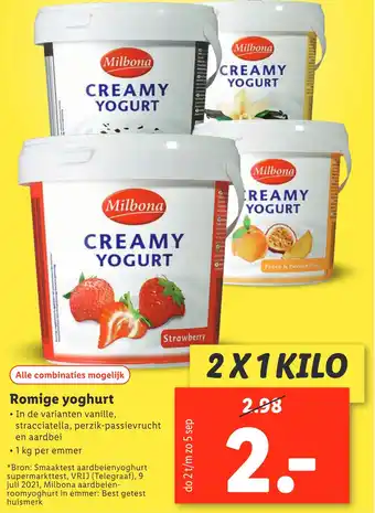 Lidl Romige yoghurt aanbieding