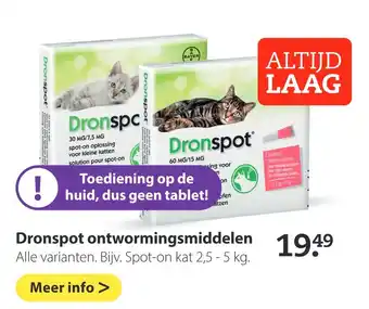 Pets Place Dronspot ontwormingsmiddelen aanbieding