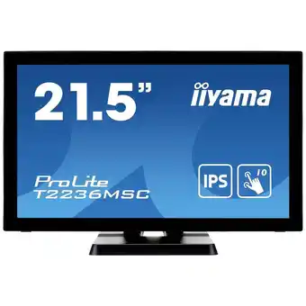 Conrad Iiyama prolite t2236msc-b3 led-monitor 54.6 cm (21.5 inch) energielabel e (a - g) 1920 x 1080 pixel full hd 5 ms vga, hdmi, d aanbieding