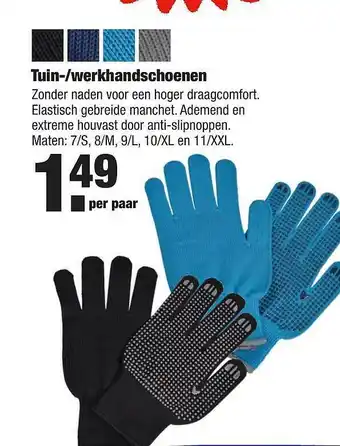 ALDI Tuin--werkhandschoenen aanbieding