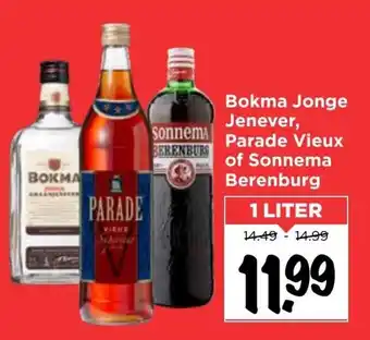 Vomar Voordeelmarkt Bokma Jonge Graanjenever, Parade Vieux of Sonnema Berenburg 1L aanbieding