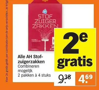 Albert Heijn Alle ah stofzuigerzakken aanbieding