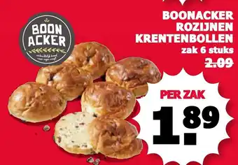 MCD Supermarkt BoonAcker Rozijnen krentenbollen 6st aanbieding