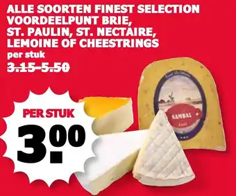 MCD Supermarkt Finest Selection Brie, St. Paulin, St. Nectaire, Lemoine of Cheestrings aanbieding