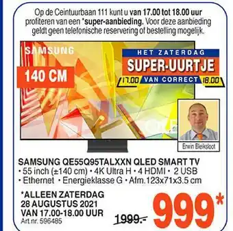 Correct Samsung qe55q95talxxn qled smart tv aanbieding