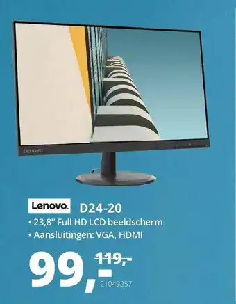 CampusShop Lenovo d24-20 monitor aanbieding