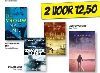 Boekenvoordeel De vrouw na mij - sarah pekkanen, zwarte lijst - tom clancy of achtervolging - lee child aanbieding