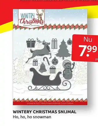 Boekenvoordeel Wintery christmas snijmal ho, ho, ho snowman aanbieding