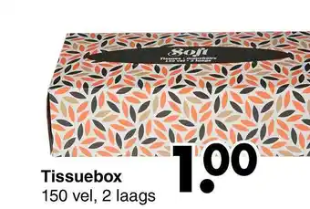 Wibra Tissuebox 150 vel aanbieding