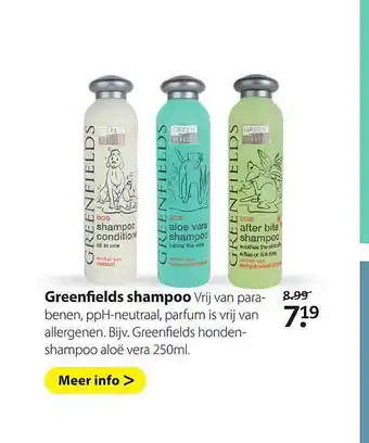 Pets Place Greenfields shampoo aanbieding