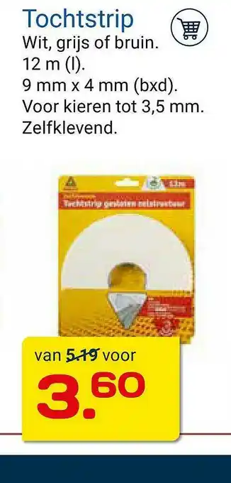 Kluswijs Tochtstrip aanbieding