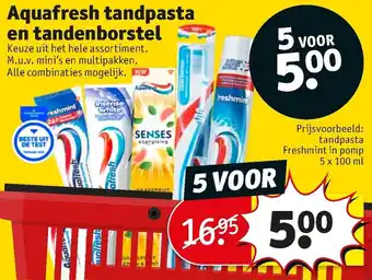 Kruidvat Aquafresh tandpasta en tandenborstel 100ml aanbieding