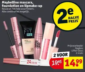 Kruidvat Maybelline mascara, foundation en lipmake-up aanbieding