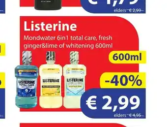 Die Grenze Listerine 600 ml aanbieding