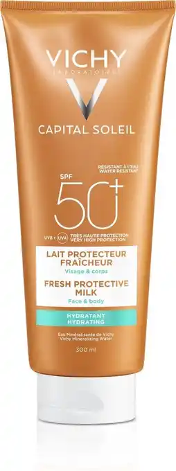 Bol.com Vichy capital soleil spf50+ frisse hydraterende en beschermende zonnemelk - lichaam en gelaat 300ml aanbieding