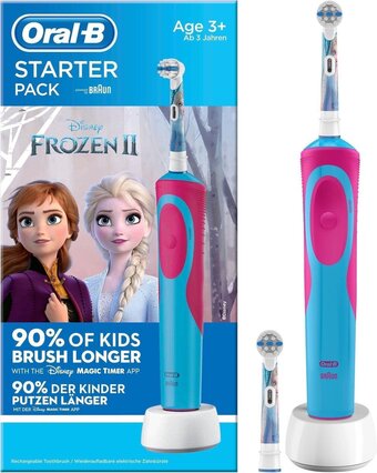 Bol.com Oral-b vitality frozen - elektrische tandenborstel voor kinderen - 1 handvat en 2 opzetborstels aanbieding