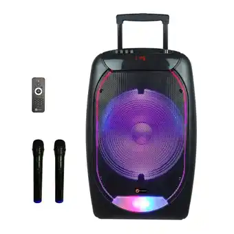 Bol.com N-gear the flash 1510 - draadloze bluetooth speaker - karaoke set - 2 microfoons - discoverlichting aanbieding