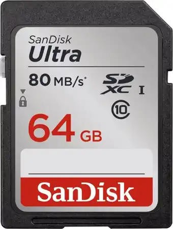 Bol.com Sandisk ultra sdxc kaart 64gb - 80mb/s cl10 aanbieding