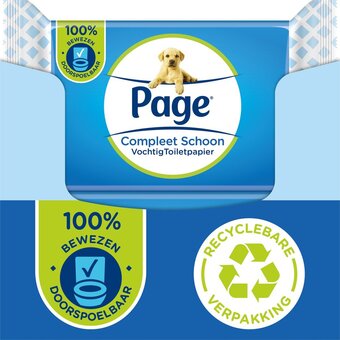 Bol.com Page vochtig toiletpapier - 12 x 38 stuks - compleet schoon vochtig wc papier - voordeelverpakking aanbieding