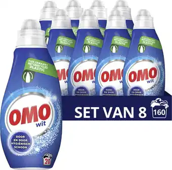 Bol.com Omo klein & krachtig wit vloeibaar wasmiddel - 8 x 20 wasbeurten - voordeelverpakking aanbieding