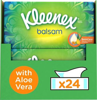 Bol.com Kleenex tissues - balsam - voordeelverpakking - 24 x 64 stuks = 1536 zakdoekjes aanbieding