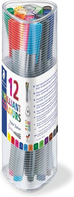 Bol.com Staedtler triplus fineliner - koker met 12 kleuren aanbieding
