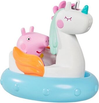 Bol.com Tomy badspeelgoed peppa pig eenhoorn 12 cm wit/blauw 3-delig aanbieding