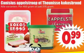 Dirk Canisius appelstroop of Theunisse kokosbrood aanbieding