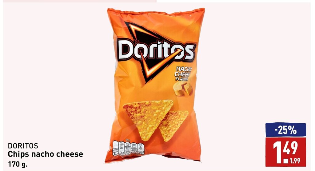 DORITOS Chips nacho cheese 170g aanbieding bij ALDI