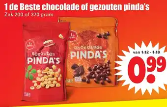 Dirk 1 de Beste chocolade of gezouten pindas 200/370g aanbieding