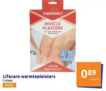 Action Lifecare warmtepleisters 2 stuks aanbieding