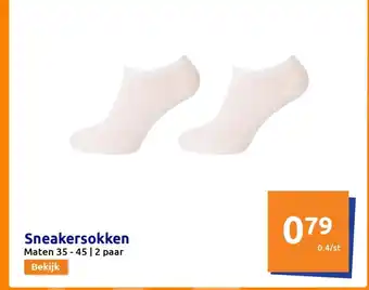 Action Sneakersokken Maten 35-45 | 2 paar Bekijk aanbieding