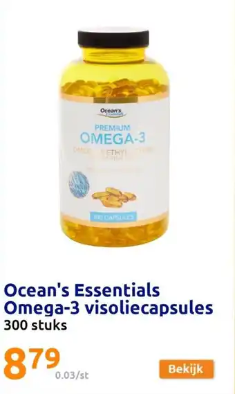 Action Ocean's Essentials Omega-3 visoliecapsules 300 stuks aanbieding