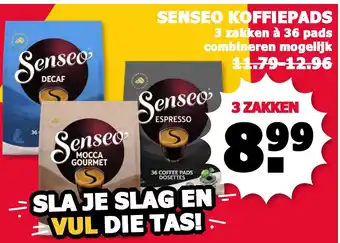 MCD Supermarkt Senseo koffiepads 3*36 st aanbieding