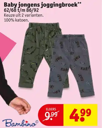 Kruidvat Baby jongens joggingbroek aanbieding