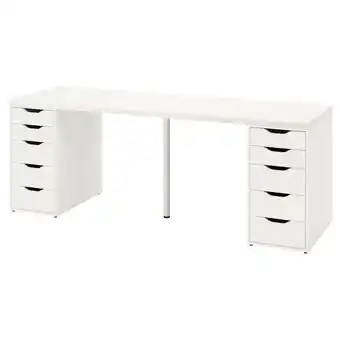 IKEA Lagkapten / alex bureau, wit, 200x60 cm aanbieding