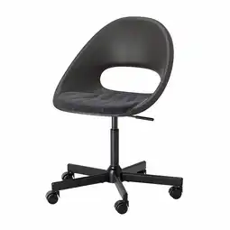 IKEA Eldberget / malskär draaistoel + zitkussen, donkergrijs/zwart aanbieding