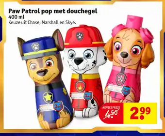 Kruidvat Paw Patrol pop met douchegel 400ml aanbieding