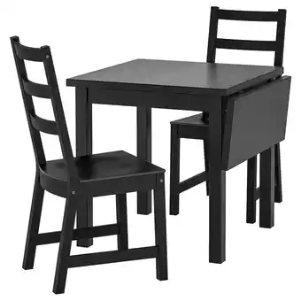 IKEA Nordviken / nordviken tafel met 2 stoelen, zwart/zwart, 74/104x74 cm aanbieding