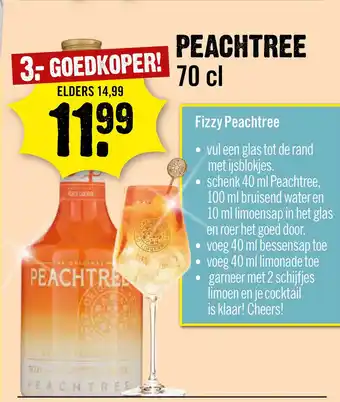 Dirck 3 Peachtree 70 cl aanbieding