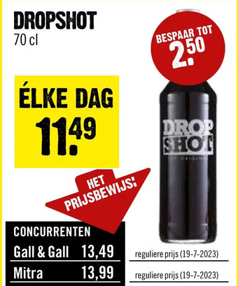 Dirck 3 Dropshot 70 cl aanbieding